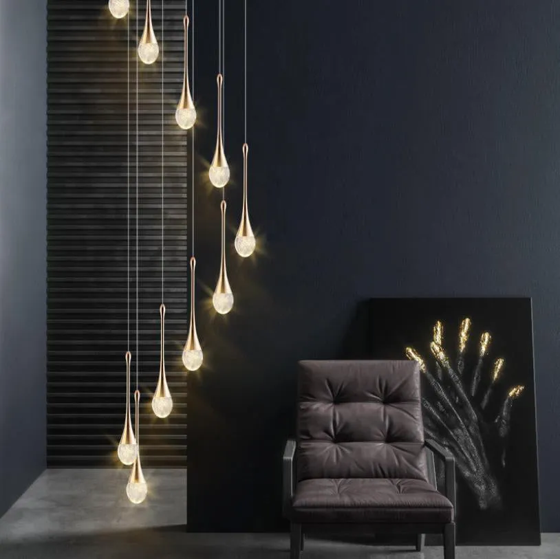 Spumante Crystal Chandelier and Pendants
