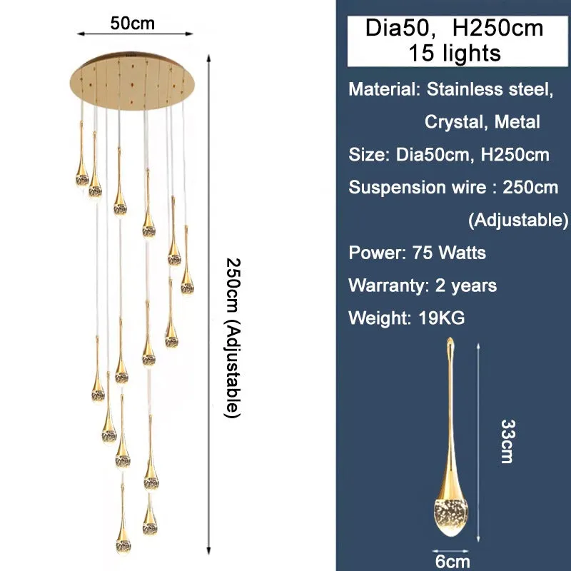 Spumante Crystal Chandelier and Pendants