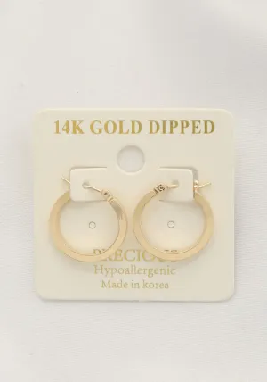 Square Edge 14k Gold Dipped Hoop Earring
