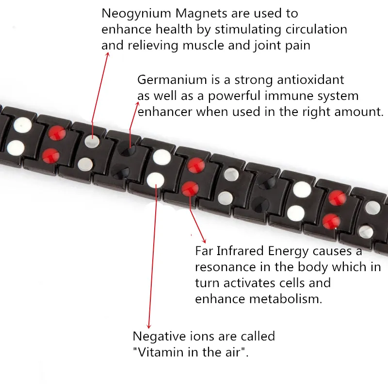 Stainless Steel Green Carbon Fiber Magnetic Bracelet