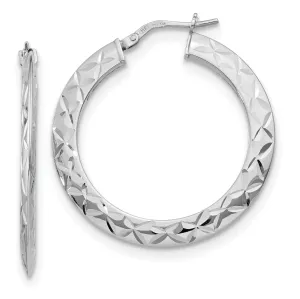 Sterling Silver Polished and D.C Hoop Earrings