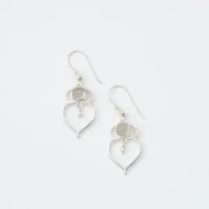 Stone and Pearl Earrings