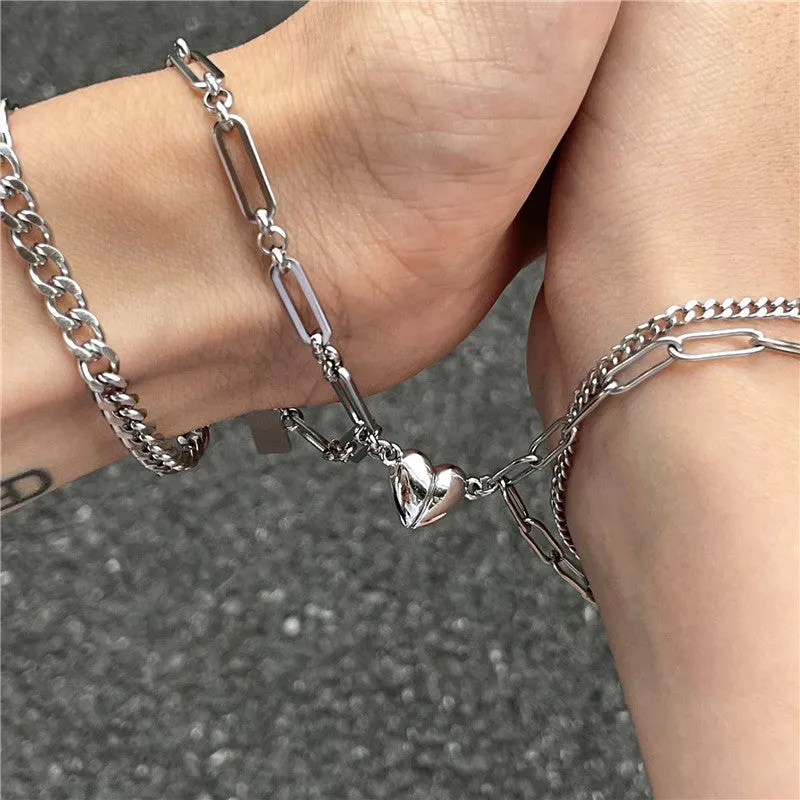 Striking Titanium Steel Ring Stacking Splicing Magnet Love Bracelet
