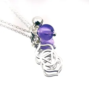 Third Eye Chakra Symbol Necklace with Amethyst