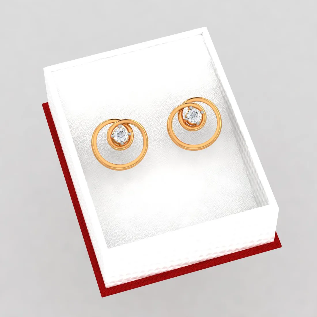 Twirled Designed Diamond And 18k Gold Earrings