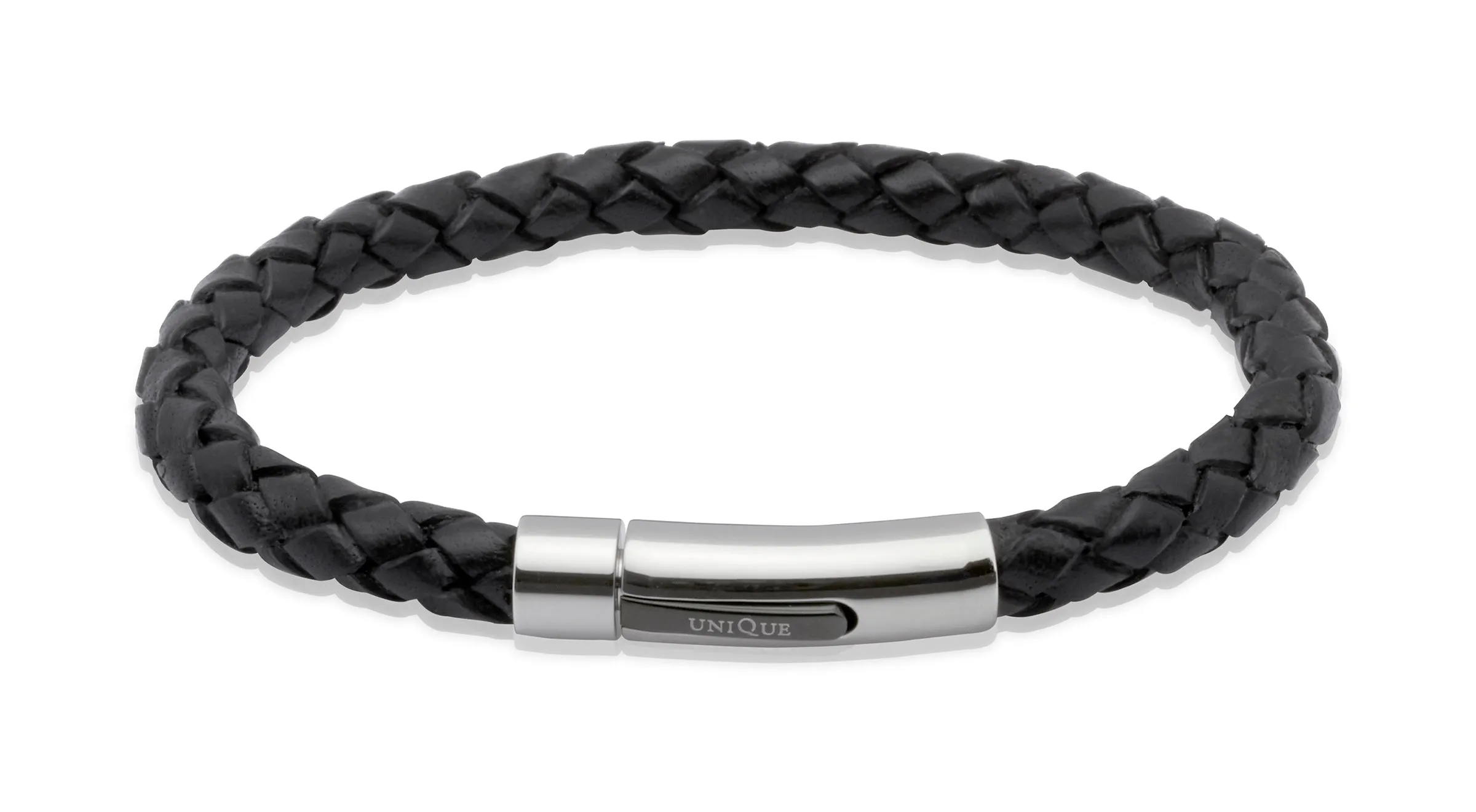 Unique & Co Black Leather Bracelet B170BL