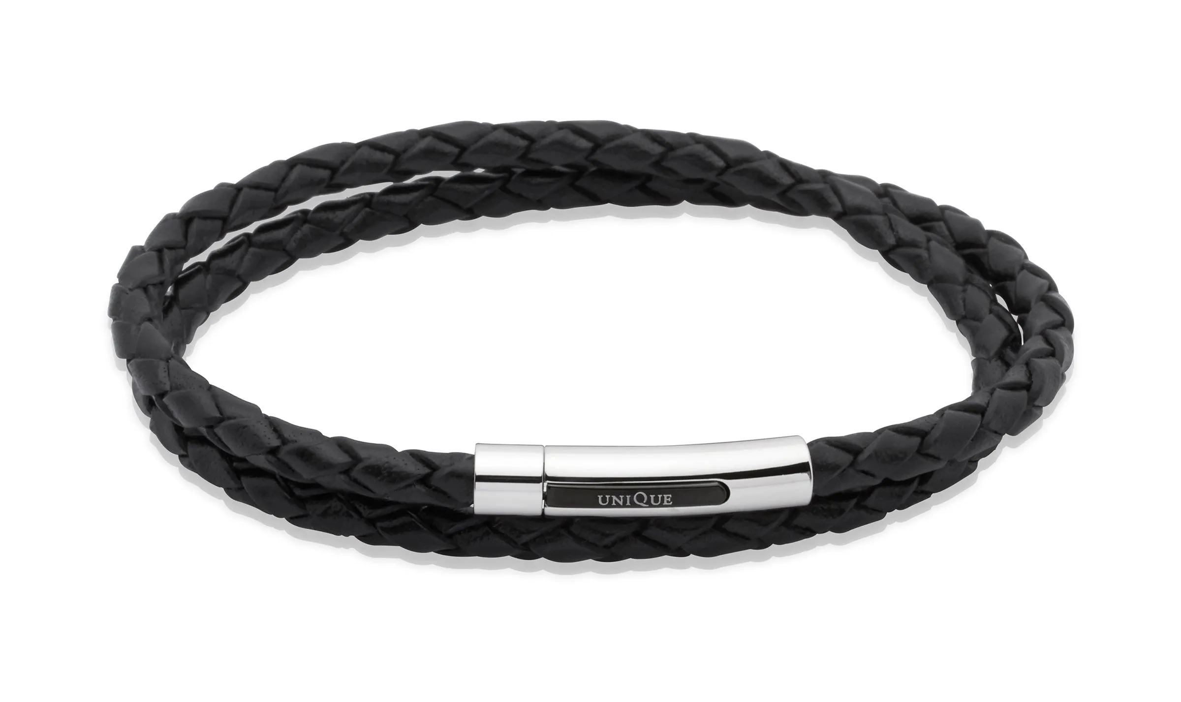 Unique & Co Black Leather Bracelet B171BL