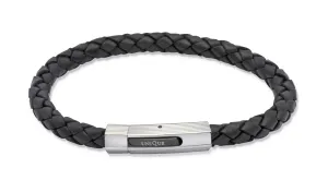 Unique & Co Black Leather Bracelet B176BL