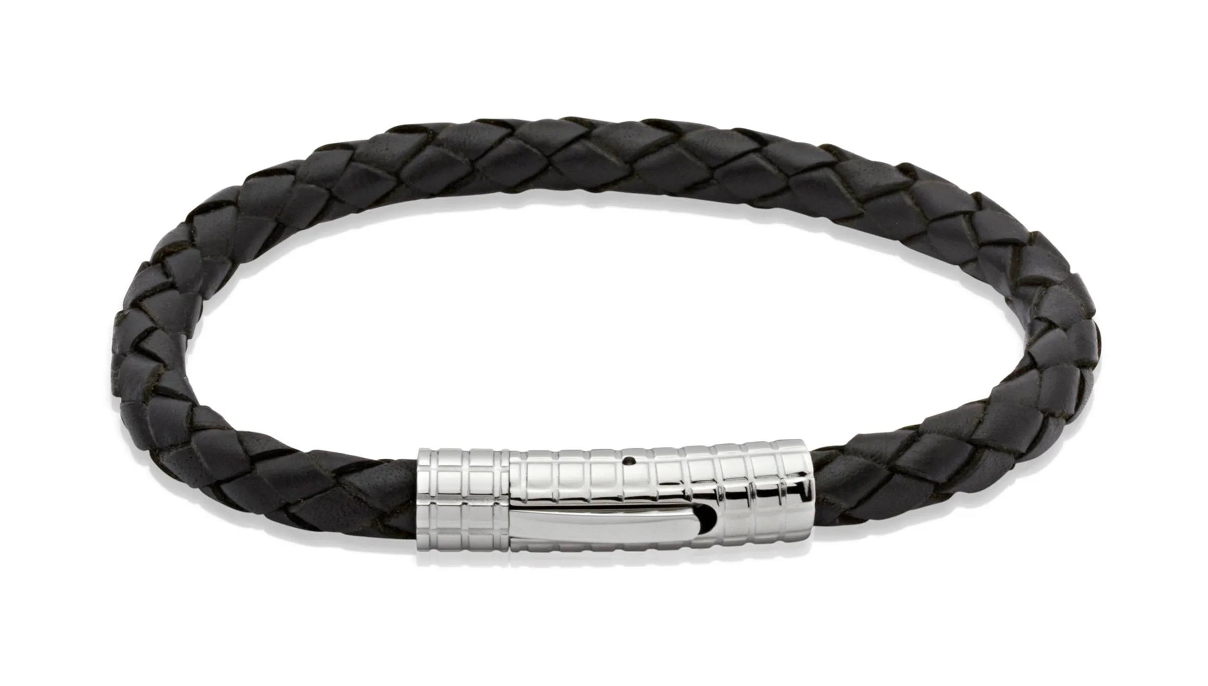 Unique & Co Black Leather Bracelet B70BL