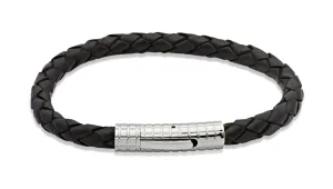Unique & Co Black Leather Bracelet B70BL