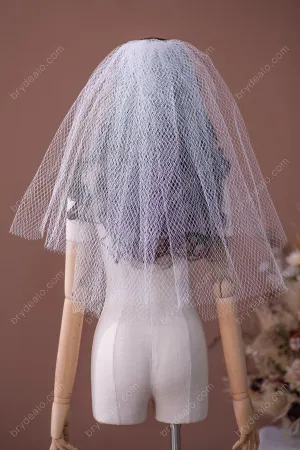 Unique Rhombic Net Elbow Bridal Veil