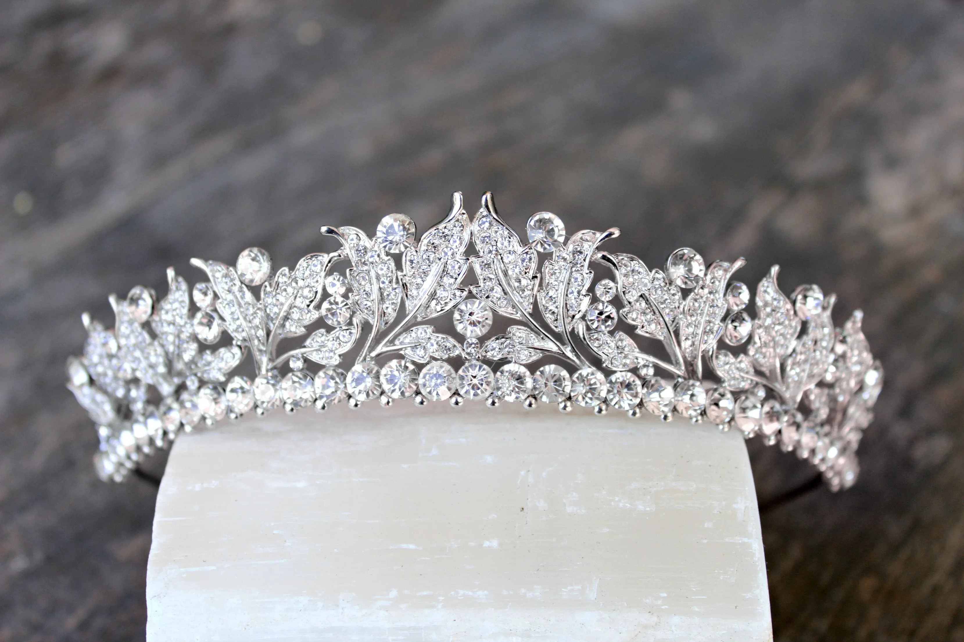 VICTORIA Swarovski Crystal and Pearl Bridal Tiara