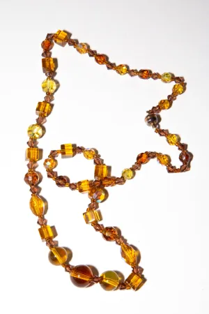 Vintage 1980s Amber Glass Allsorts Necklace