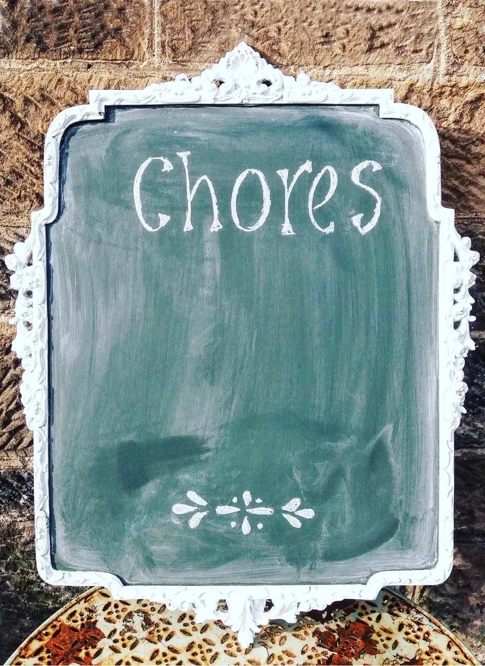 Vintage dark green painted chalk board