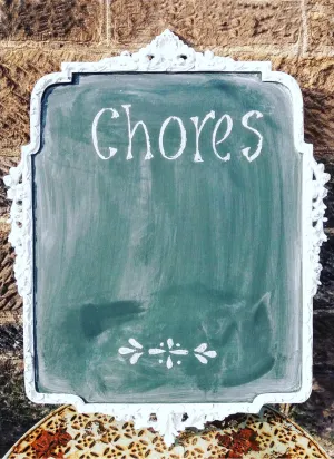 Vintage dark green painted chalk board