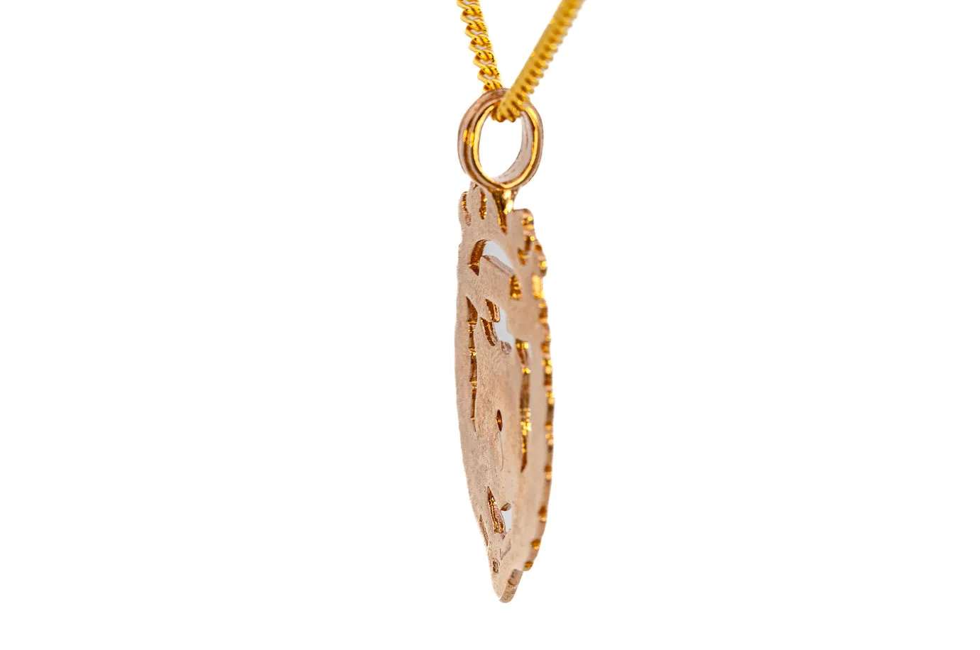 Vintage Yellow Gold Amethyst Shield Pendant