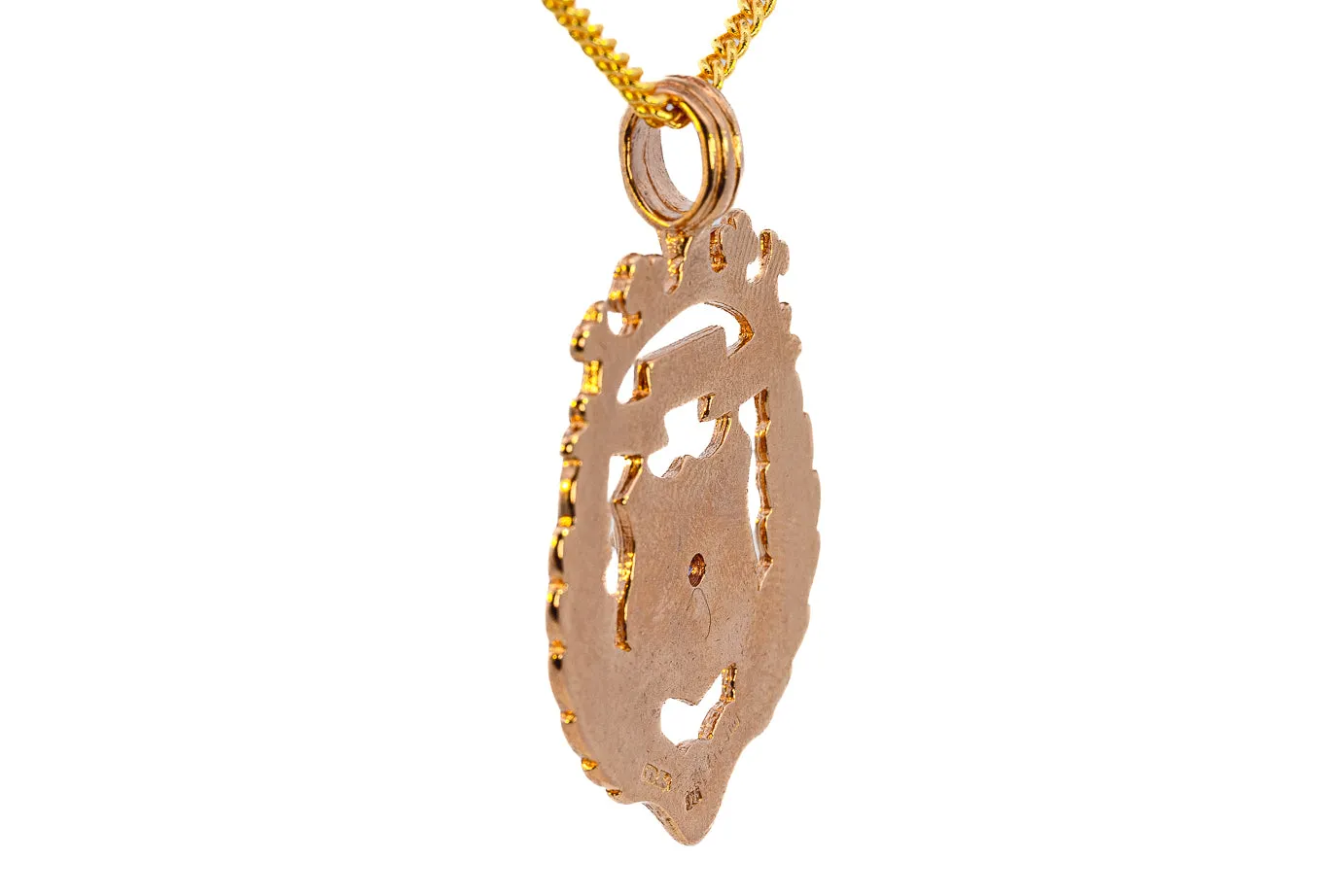 Vintage Yellow Gold Amethyst Shield Pendant