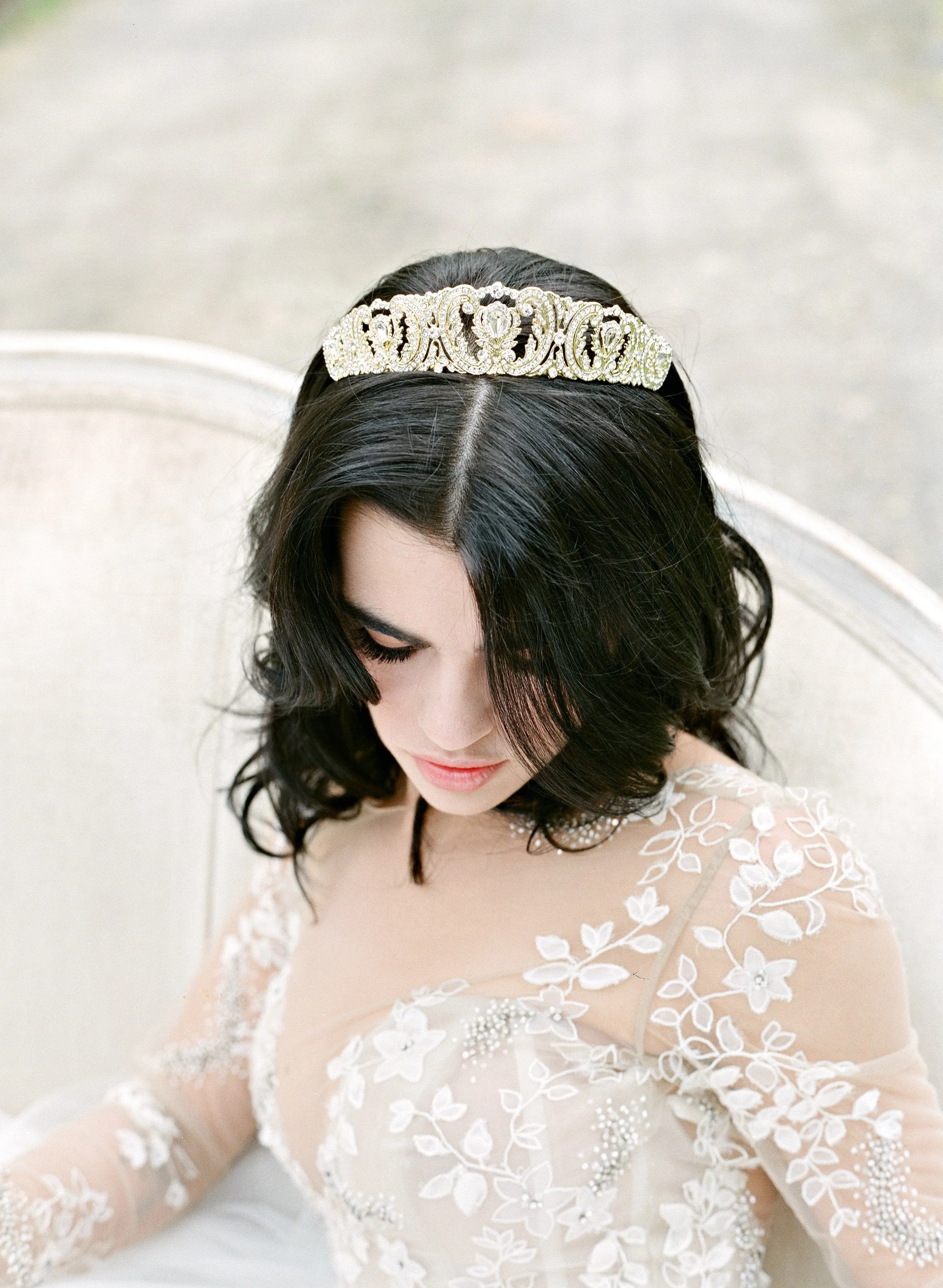 WHITMORE Silver Crystal Bridal Tiara