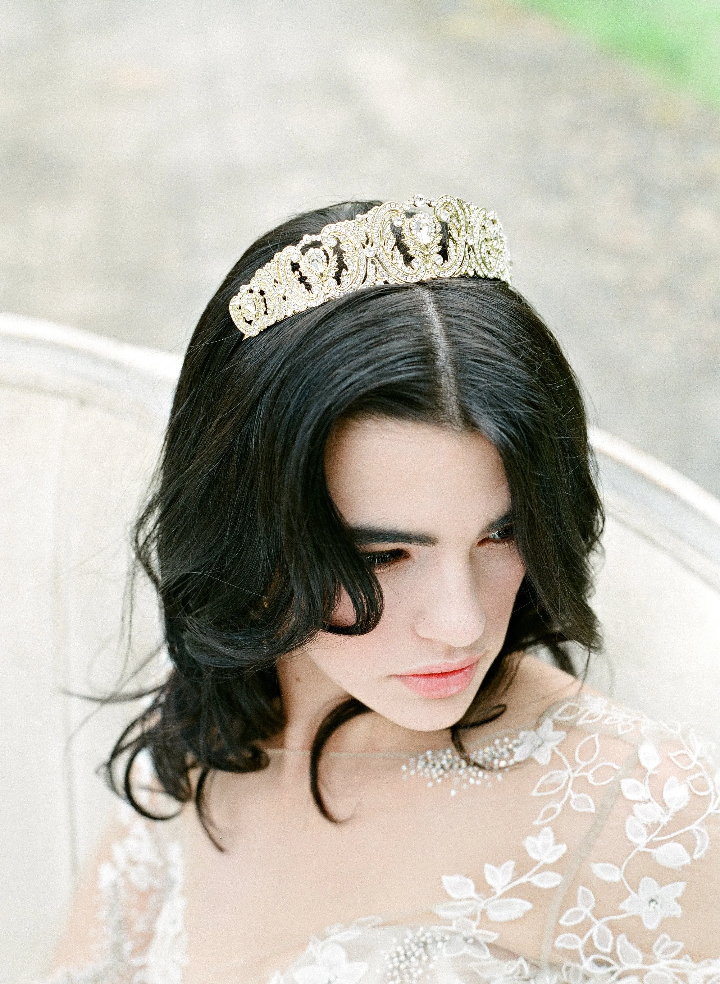 WHITMORE Silver Crystal Bridal Tiara